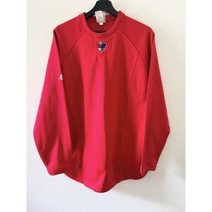 Majestic New England Patriots Long Sleeve Pullover Red Mens Medium M Sweatshirt